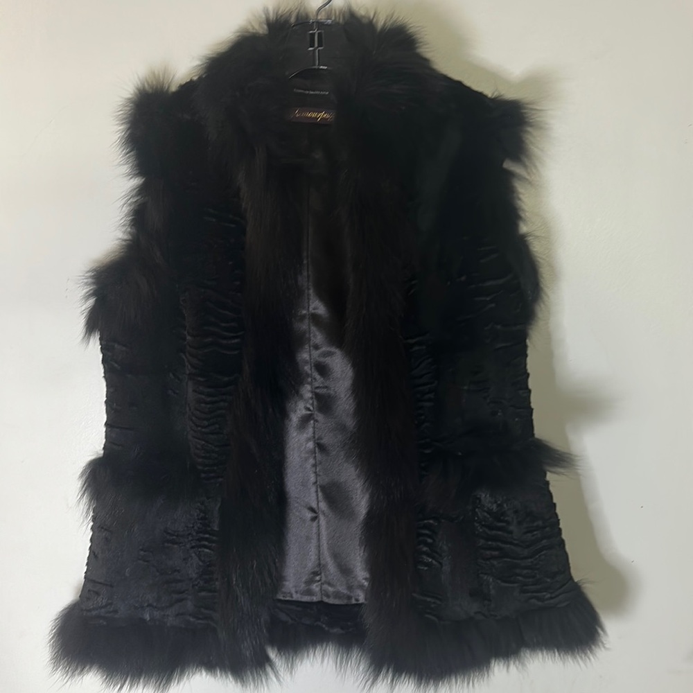 Glamourpuss Exclusively for Sax Fifth Avenue Real Fur Vest  size M
